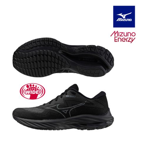 【MIZUNO 美津濃】WAVE RIDER 27 SSW 平織網布一般型超寬楦男款慢跑鞋 J1GC237652