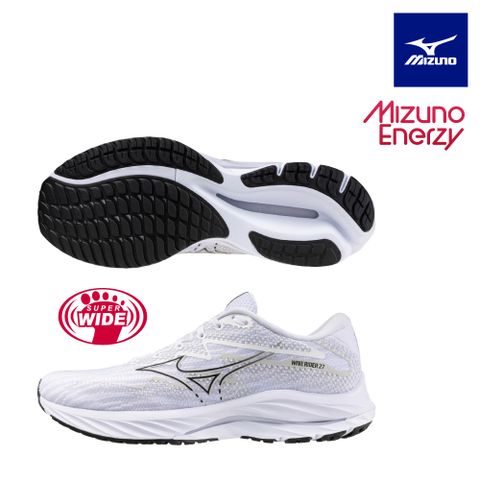 MIZUNO 美津濃 WAVE RIDER 27 一般型超寬楦男款慢跑鞋 J1GC230458