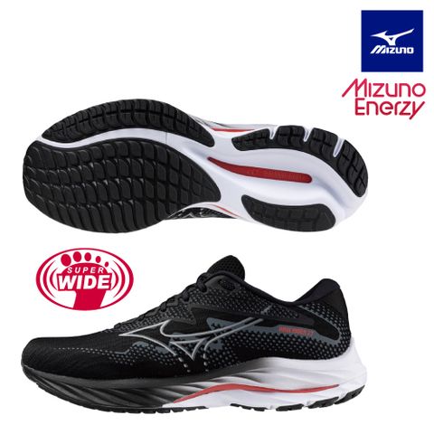 MIZUNO 美津濃 WAVE RIDER 27 一般型超寬楦男款慢跑鞋 J1GC230452