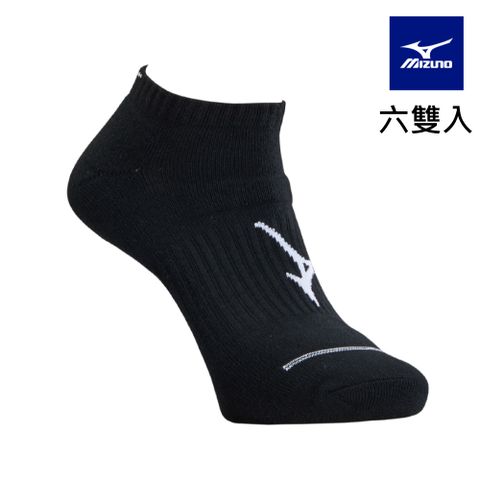 MIZUNO 美津濃 男運動厚底短襪 6雙入 32TXB00591Q黑x白