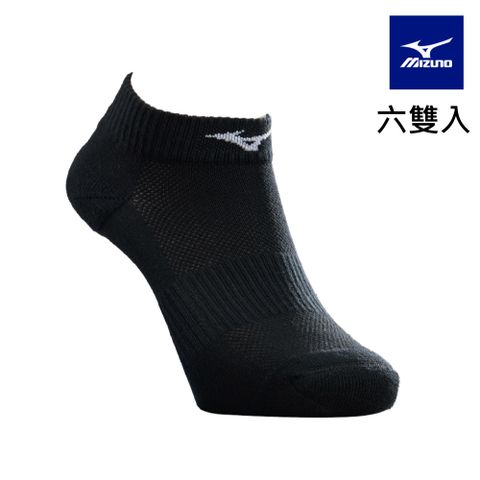 MIZUNO 美津濃 男運動厚底短襪 6雙入 32TXB70309Q黑x白