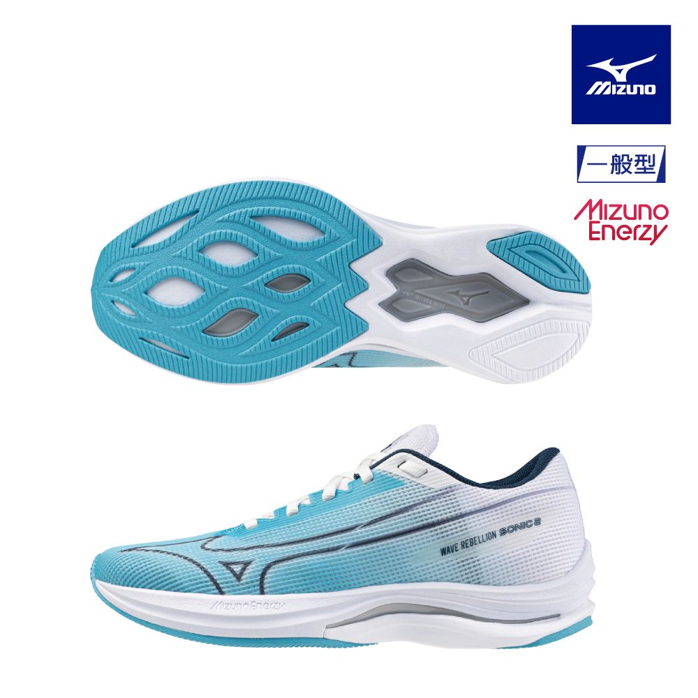 MIZUNO 美津濃 WAVE REBELLION SONIC 2 一般型男款路跑鞋 J1GC24305