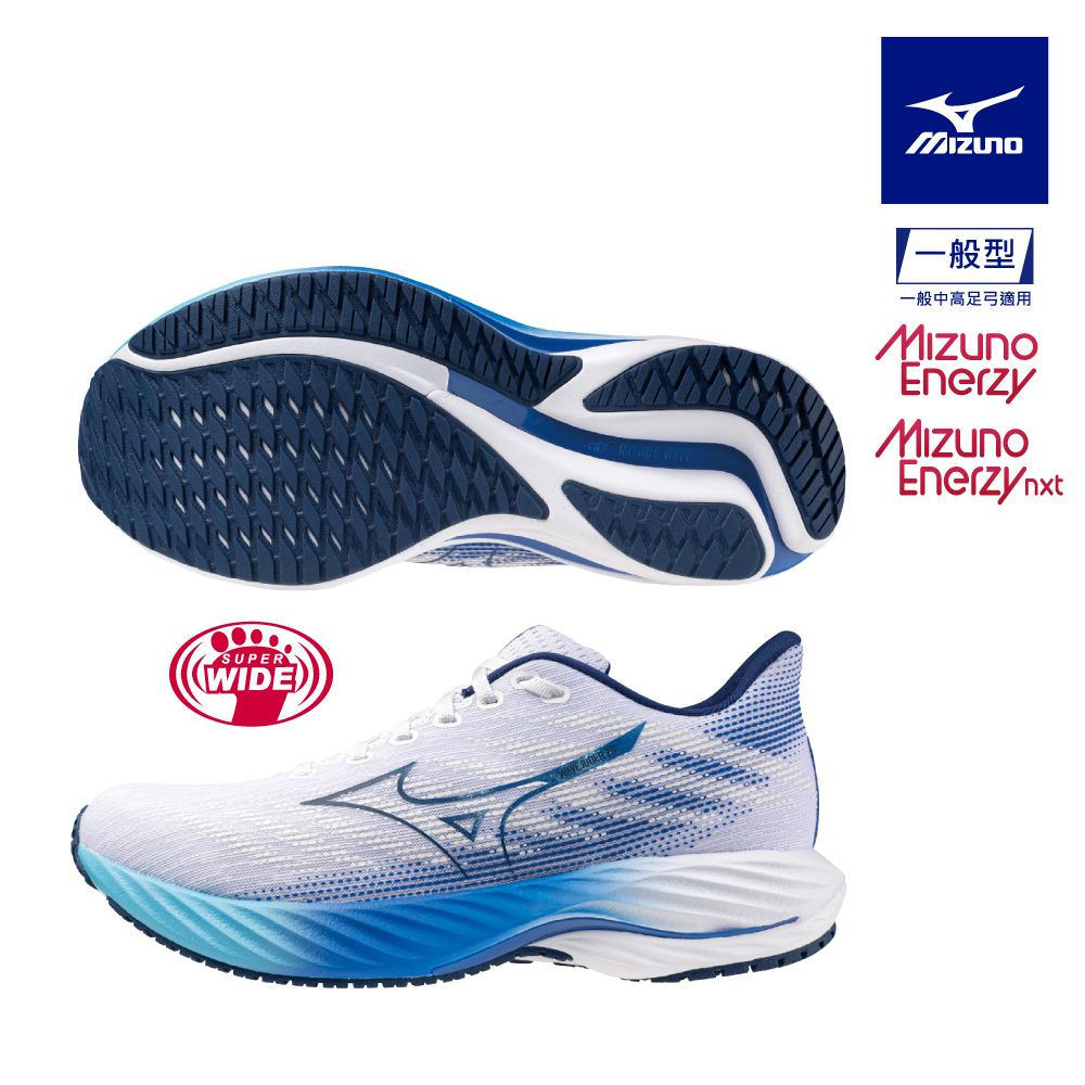 MIZUNO 美津濃 WAVE RIDER 28 一般型超寬楦男款慢跑鞋 J1GC240401