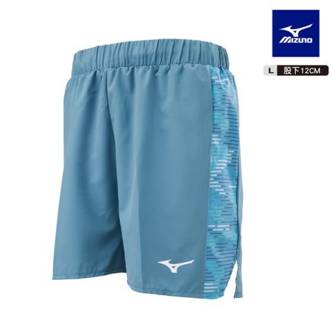 MIZUNO 美津濃 L股下12CM 男款路跑短褲 J2TBB55128灰藍綠)