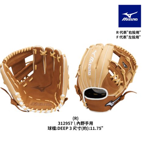 MIZUNO 美津濃 棒球手套 FRANCHISE 312957 內野手用