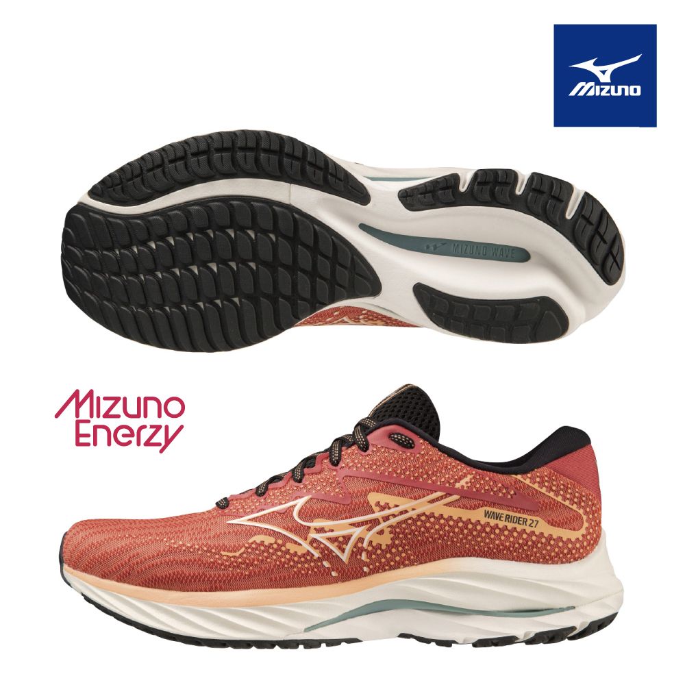 MIZUNO 美津濃 WAVE RIDER 27 一般型男款慢跑鞋 J1GC230307