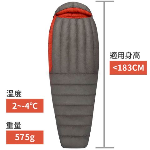 FM2極輕暖鵝絨睡袋-女 L 深灰(2~-4℃,575g,右開)
