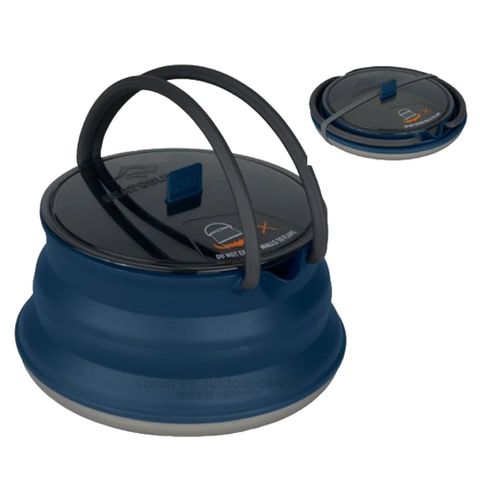 【Sea To Summit】食品級矽膠 X-摺疊茶壺2.0L/摺疊收納高度僅45mm/STSAXKETSS2.2NB 海軍藍