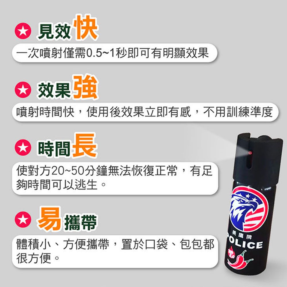 ego life  美鷹牌防狼噴霧劑【噴霧款 60ml】防狼防身強力噴霧高濃度辣椒水催淚防身劑