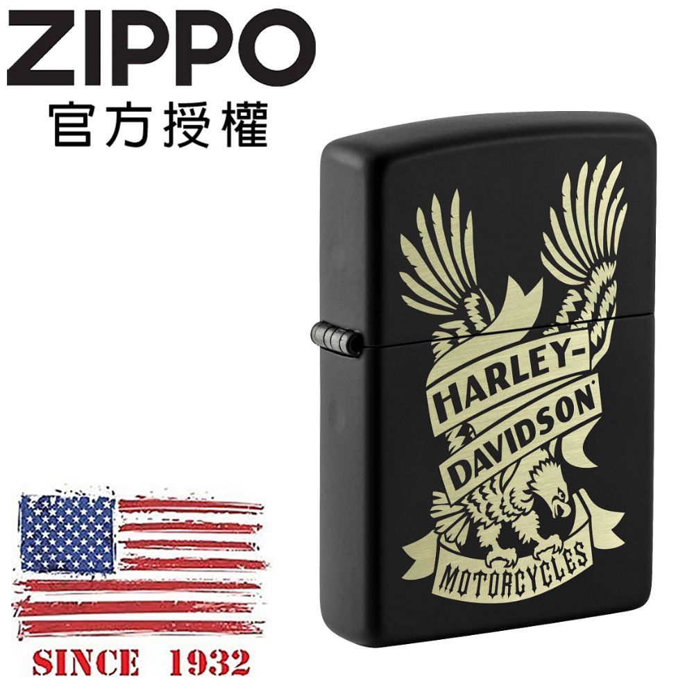 ZIPPO Harley-Davidson 雷雕金鷹防風打火機- PChome 24h購物