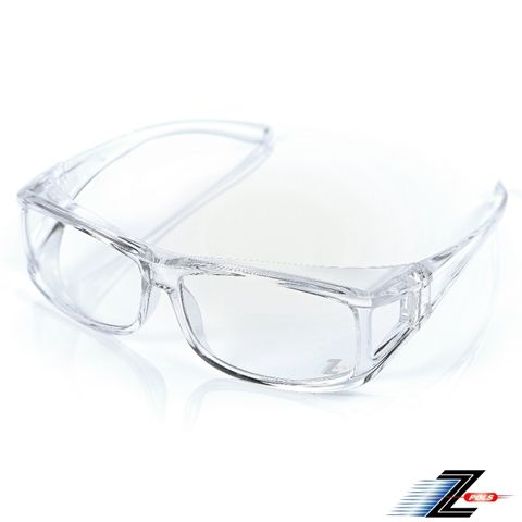 【Z-POLS】高品質專業透明護目鏡 診所指定專用款(抗UV400防飛沫可套度數眼鏡贈盒裝全配)