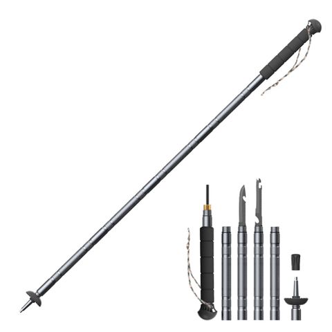 HADER 鋁合金戶外折疊登山杖 便捷式拐杖 多功能爬山徒步防身棍