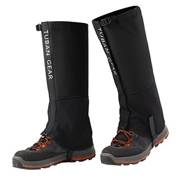 戶外登山防潑水透氣版綁腿套基礎款-黑色-S號