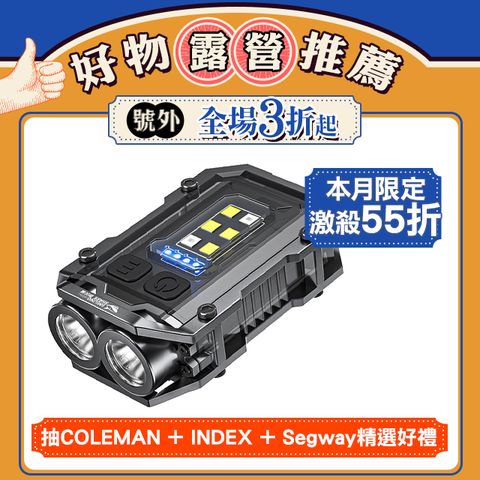 微笑鯊【TIP0019 迷你強光工作燈】防水 COB燈珠 磁吸工作燈 汽修燈 露營登山釣魚 戶外照明 超亮遠射 輕巧便攜