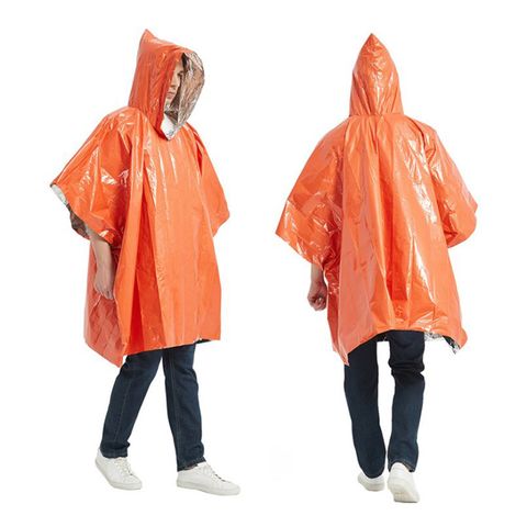【Xavagear】SOS野外求生緊急保暖雨衣橘色 1入 尺寸:長101*寬124cm登山/露營/野餐/戶外活動必備！