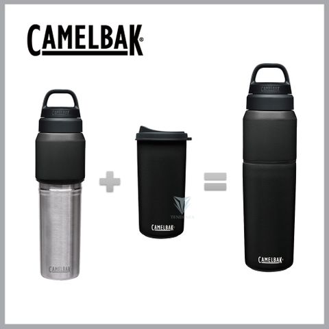 ◎水瓶與咖啡杯的完美結合◎CamelBak CB2424001065 650ml MultiBev 二合一不鏽鋼隨行保溫瓶(保冰)-經典黑