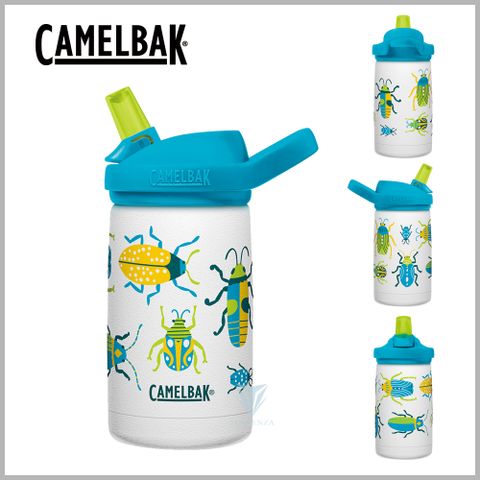 贈防塵蓋CamelBak 350ml eddy+ kids兒童吸管不鏽鋼保溫瓶(保冰)-昆蟲世界