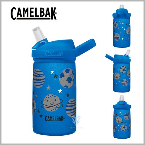 贈防塵蓋CamelBak 350ml eddy+ kids兒童吸管不鏽鋼保溫瓶(保冰)-微笑星球