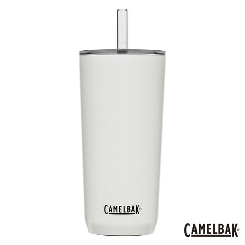 CamelBak 【美國 】600ml Straw Tumbler 雙層不鏽鋼吸管杯(保冰) 經典白 #杯子 #隨行杯