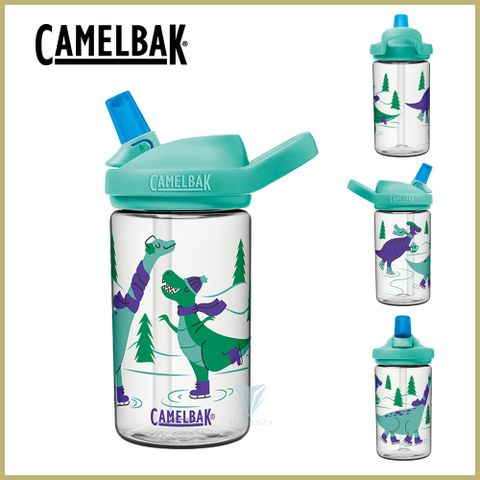 CamelBak 400ml eddy+ kids兒童吸管運動水瓶-溜冰恐龍