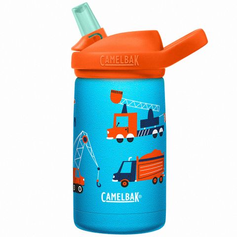 CamelBak 【美國 】350ml eddy+兒童吸管不鏽鋼保溫瓶(保冰) 工程推土車