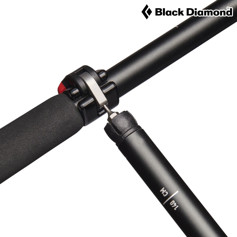 Black Diamond 【兩入一組】 Pursuit FLZ 鋁合金登山杖 110067 / 黑色-橘紅 (110-125cm)