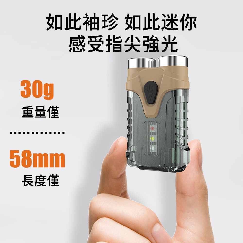 LUYOO 迷你雙光源鑰匙扣燈 戶外便攜警示燈 LED隨身照明燈 小手電筒 露營燈 探照燈