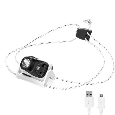 輕量感應開關LED頭燈 四段光源COB頭燈 USB充電 白色