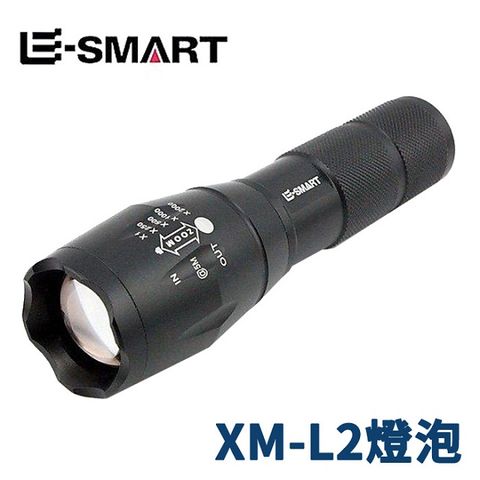 ★強光 變焦手電筒 XM-L2 LED 燈泡 戰術手電筒 自行車燈 配USB充電器