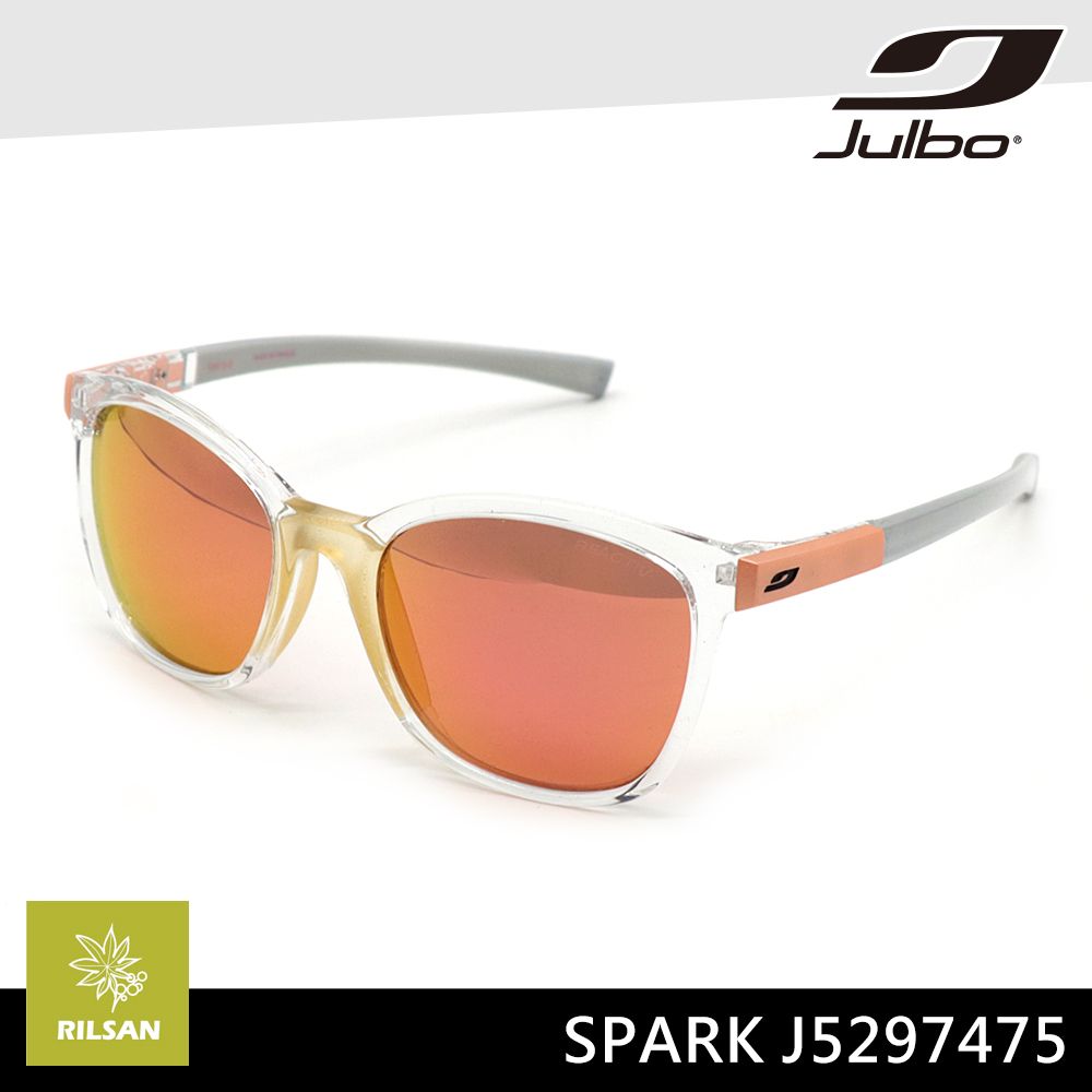 Julbo  女款感光變色太陽眼鏡 SPARK J5297475 / 透明灰框 (粉黃多層膜鏡片)