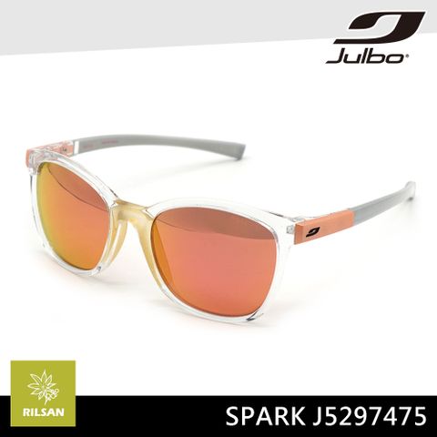 Julbo 女款感光變色太陽眼鏡 SPARK J5297475 / 透明灰框 (粉黃多層膜鏡片)