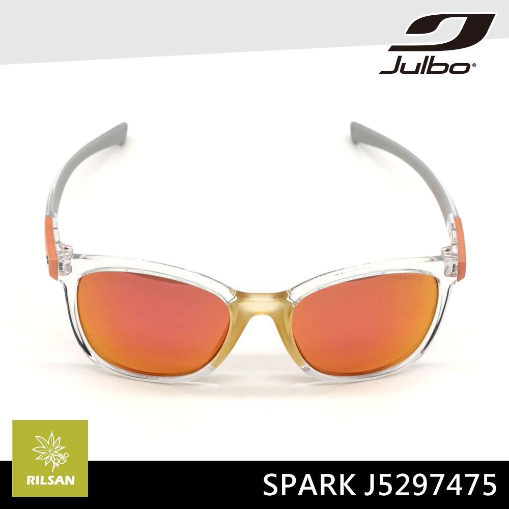 Julbo  女款感光變色太陽眼鏡 SPARK J5297475 / 透明灰框 (粉黃多層膜鏡片)