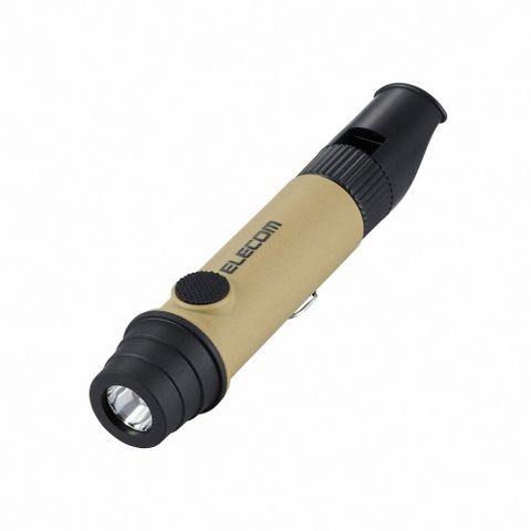 ELECOM NESTOUT戶外系列3用口哨手電筒(附掛繩)-卡其