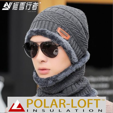 [極雪行者]英軍POLAR-LOFT(24H)中空纖維內長毛防風針織極地雪帽SW-T064/灰[日韓版]
