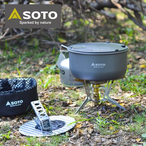 日本SOTO 限量特仕版 穩壓防風分離式登山爐鍋具組 SOD-331S