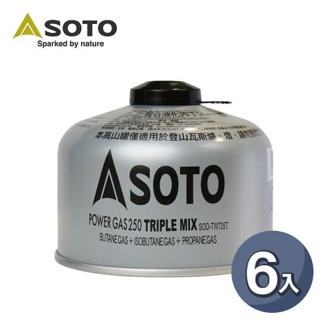 SOTO 日本 高山瓦斯罐230g SOD-TW725T 6入組 登山瓦斯罐 攻頂爐罐裝瓦斯瓶