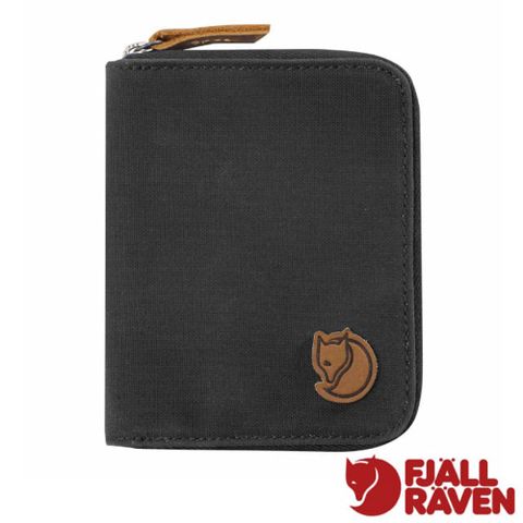 Fjallraven Zip Wallet 防潑水耐磨錢包.皮夾.短夾.零錢包.證件袋/皮革裝飾/24216-030 深灰