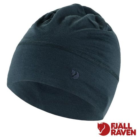 Fjallraven 【 小狐狸】Abisko Lite Wool Beanie 美麗諾羊毛混紡保暖帽.針織毛線帽.護耳帽/平紋針織.天然抑菌除臭_87080-555 暗深藍