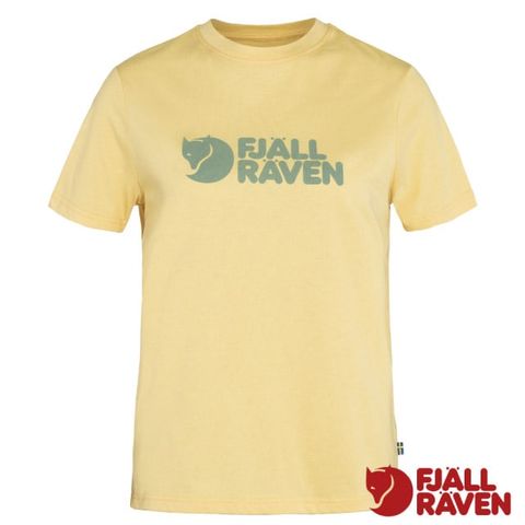 【Fjallraven 小狐狸】女 Fjällräven Logo 吸濕彈性有機棉混紡短袖圓領衫/87146-133 玉米黃