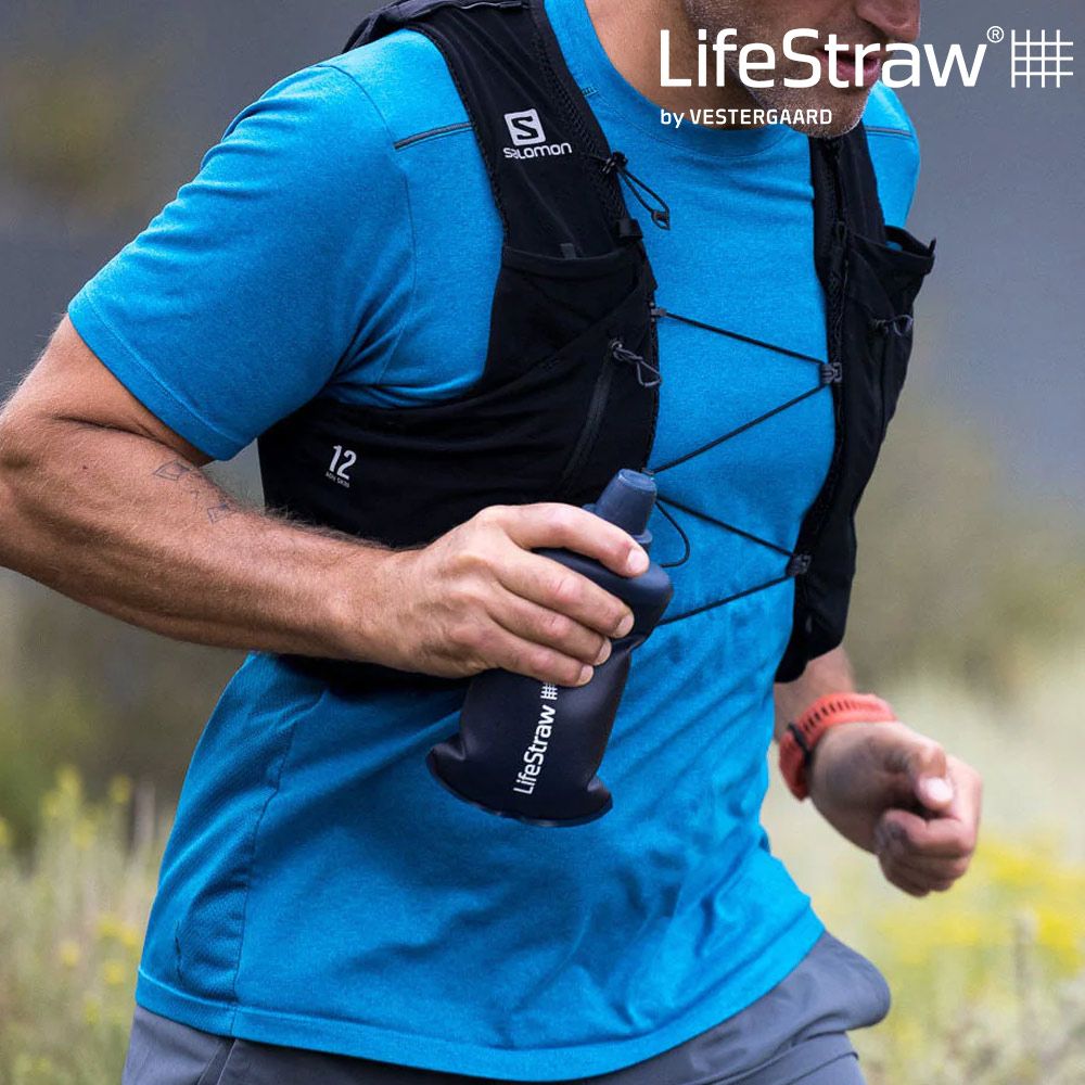 LifeStraw  Peak 頂峰軟式過濾水瓶 650ml深灰