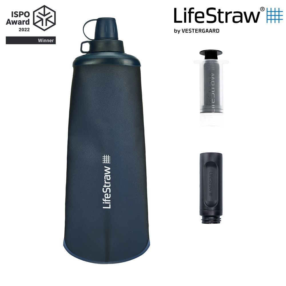 LifeStraw  Peak 頂峰軟式水瓶 1L深藍