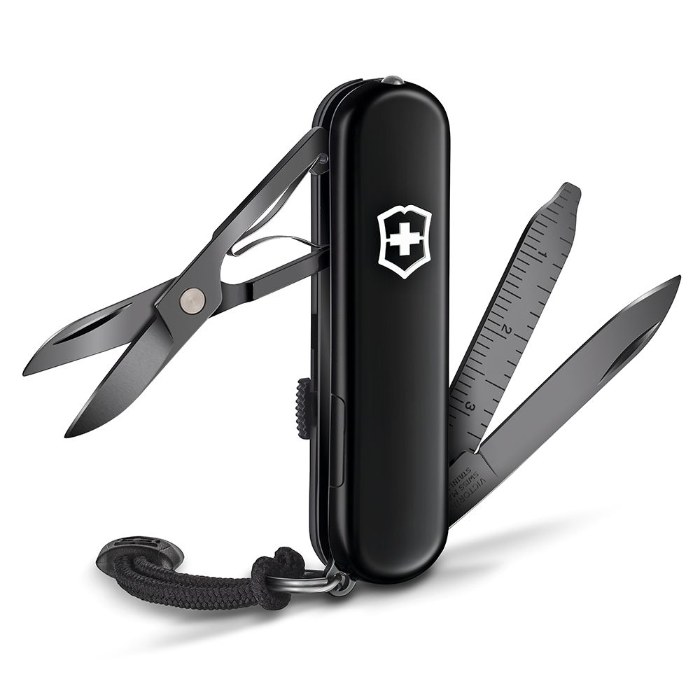 VICTORINOX 維氏  瑞士7用LED燈Signature Lite瑞士刀(58mm)-黑X黑刀刃 06226.31P