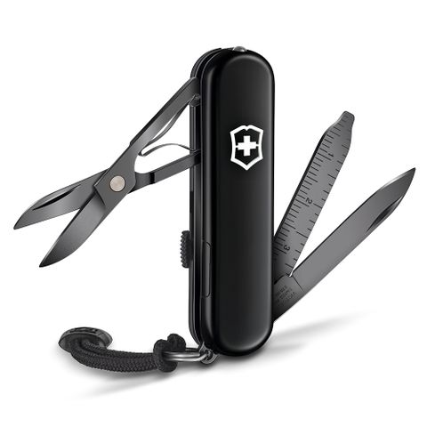 VICTORINOX 維氏 7用LED燈Signature Lite瑞士刀(58mm)-黑X黑刀刃 (0.6226.31P)