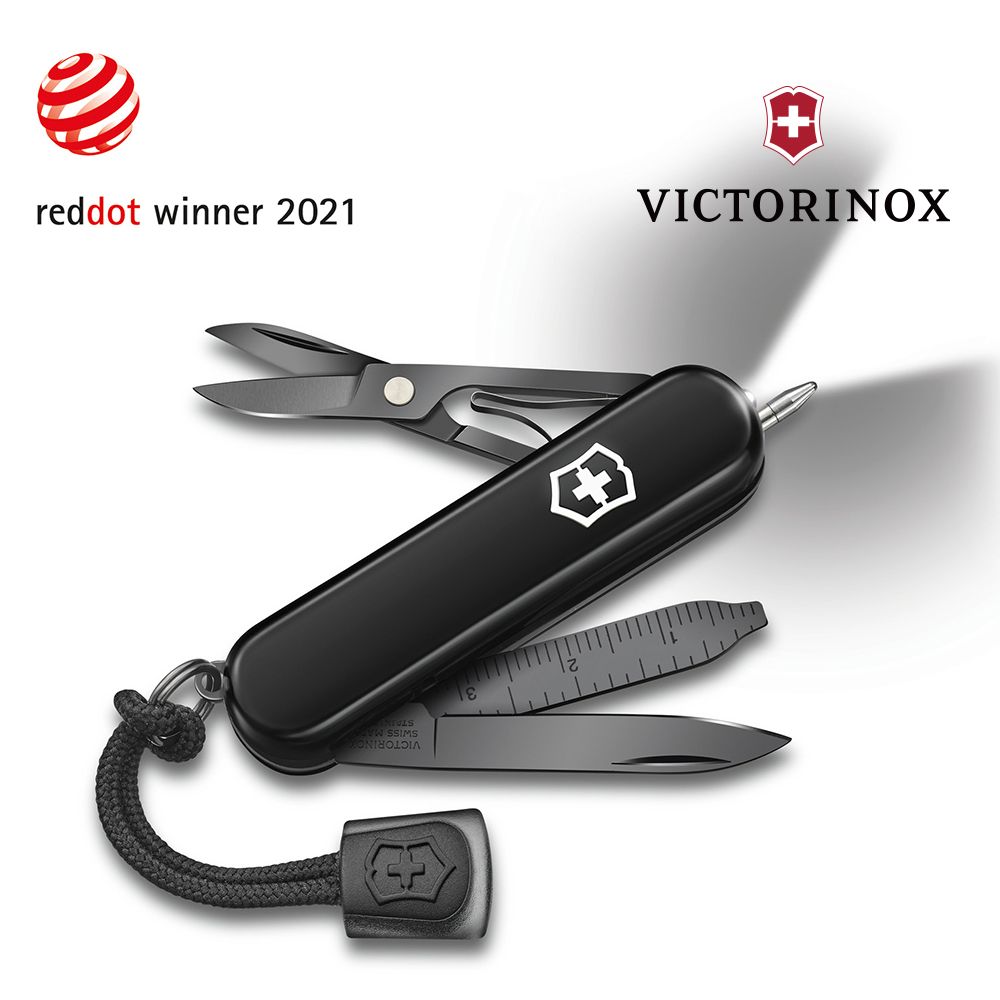 VICTORINOX 維氏 7用LED燈Signature Lite瑞士刀(58mm)-黑X黑刀刃 (0.6226.31P)