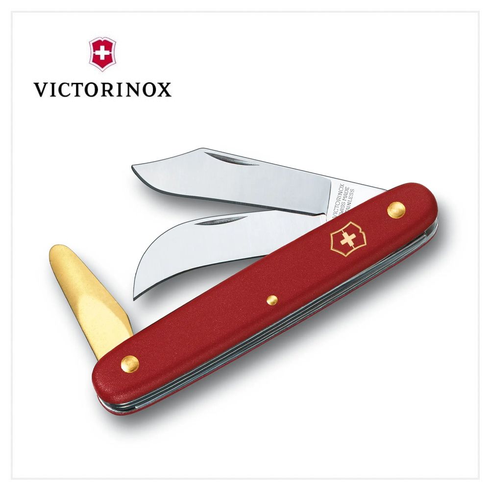 VICTORINOX 維氏 修枝刀/園藝刀/黃銅樹皮剝皮器3用園藝刀(3.9116)