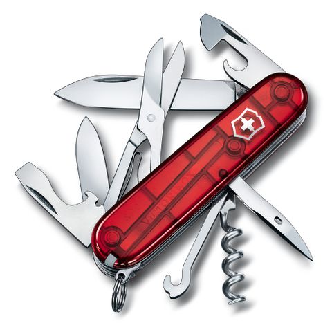 Victorinox 攀登者15用瑞士刀-透明紅
