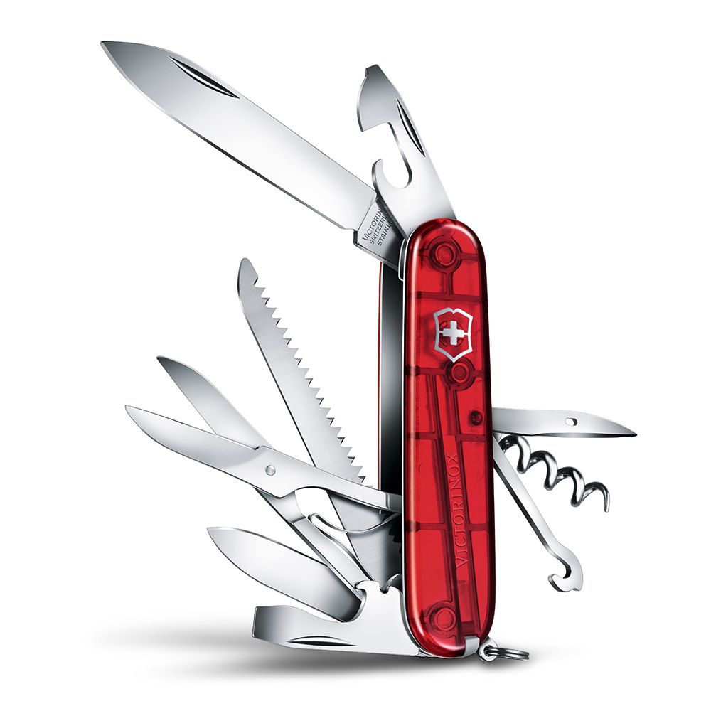 VICTORINOX 維氏 狩獵者15用瑞士刀-透明紅 (13713.T)