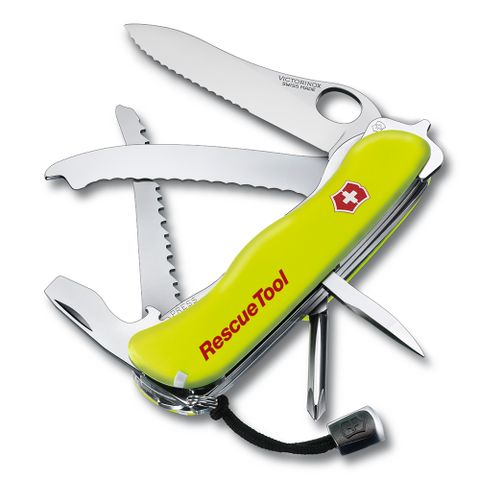 VICTORINOX 13用單手開救生螢光黃瑞士刀
