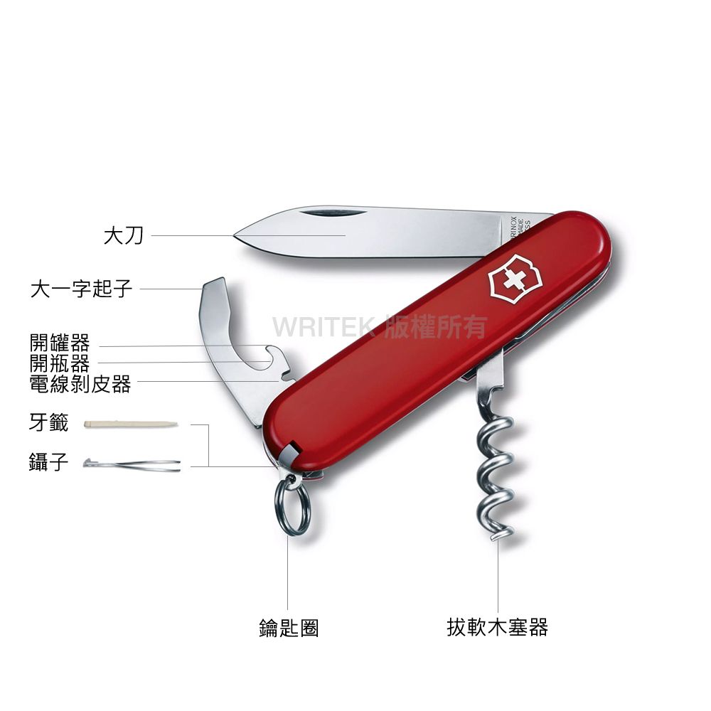 VICTORINOX 維氏 Waiter品酒師9用瑞士刀 - 紅 (0.3303)