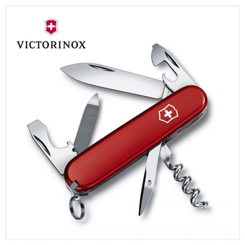 VICTORINOX 維氏 瑞士刀 Sportman 喜愛運動和賽車者適用 13用 84mm 紅 0.3803